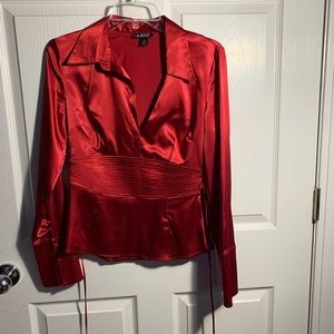 Red Satin Top